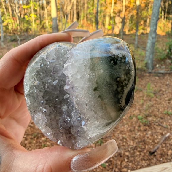 Green Agate Druzy Quartz Heart | Natural Crystal Druzy | Healing Crystal 0032 - Picture 4 of 10